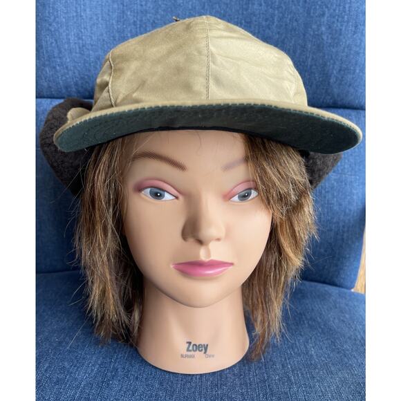 VINTAGE LL Bean Trapper Hat‎ Mens Large Tan Lined Quilted Union Made In USA - Picture 2 of 8